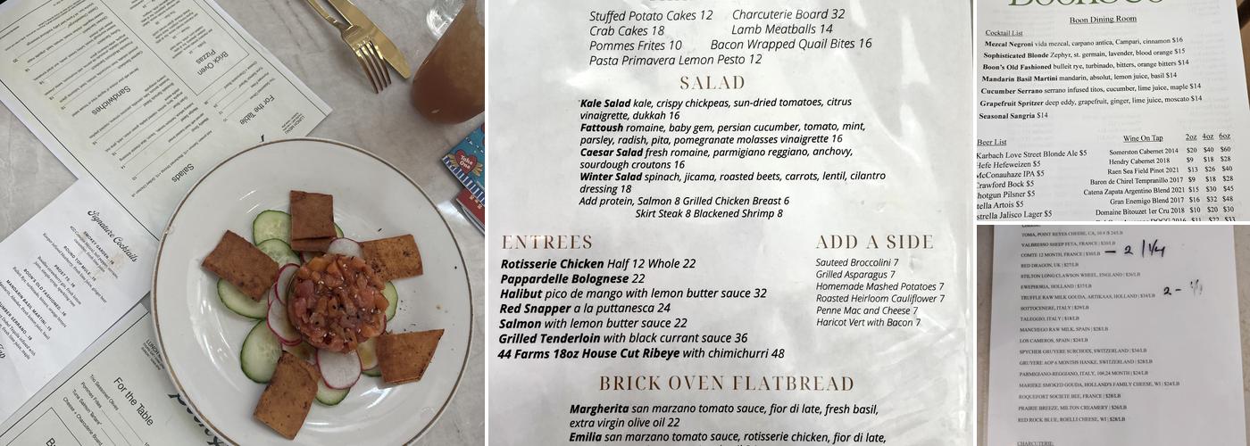 Boon & Company Menu