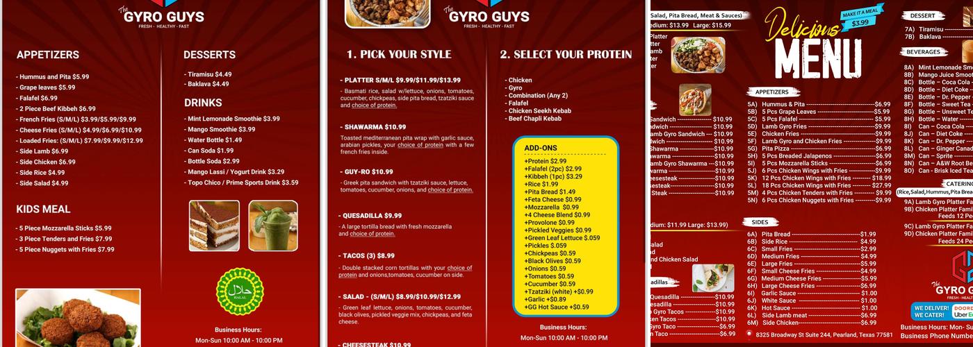 Gyro Guys Pearland Menu