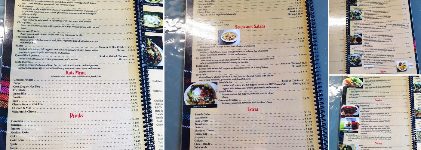 Mi Casa Mexican Grill Menu