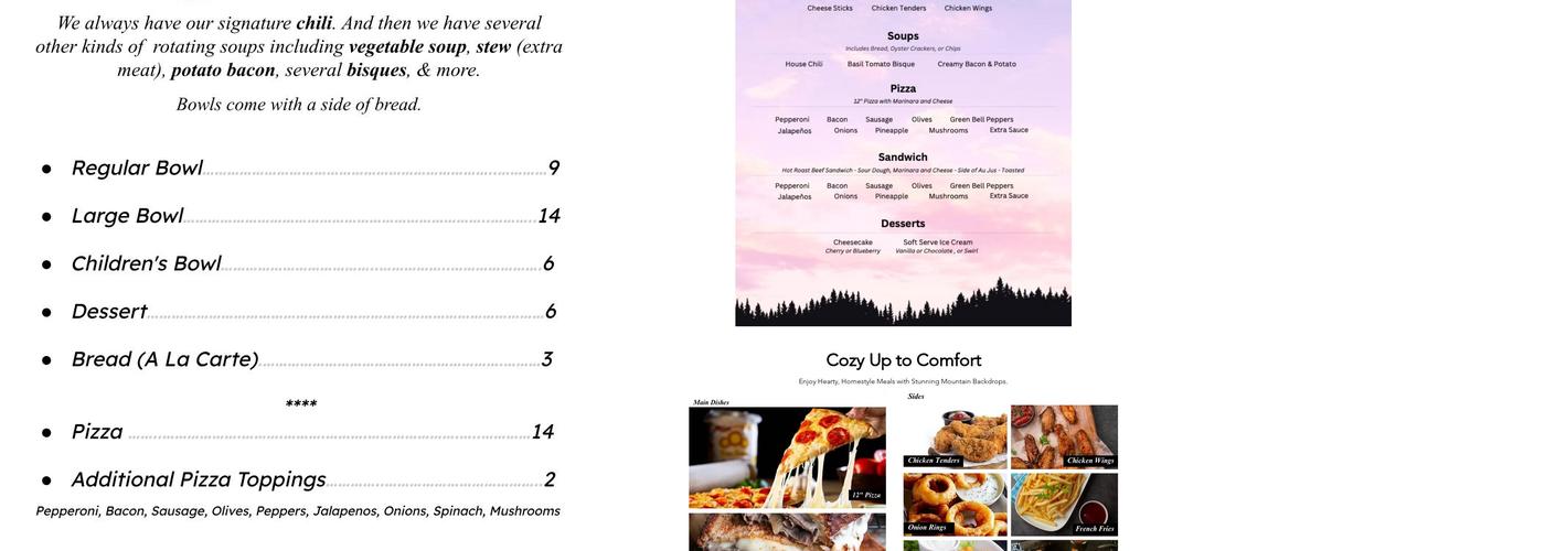 The Hungry Moose Menu