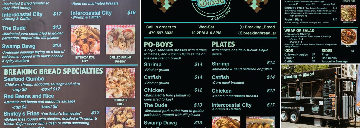 Breaking Bread Menu