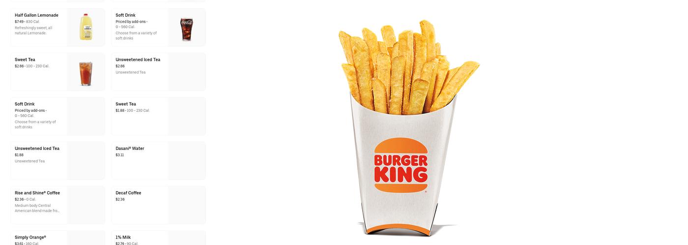 Burger King Menu
