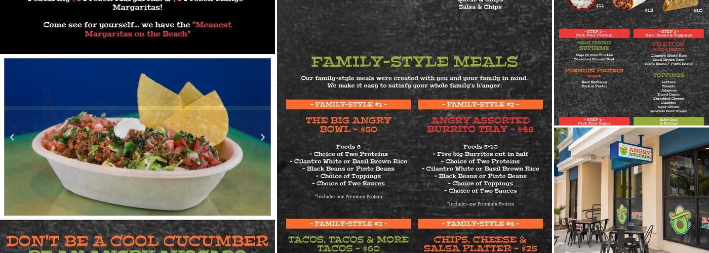 Angry avocado Menu