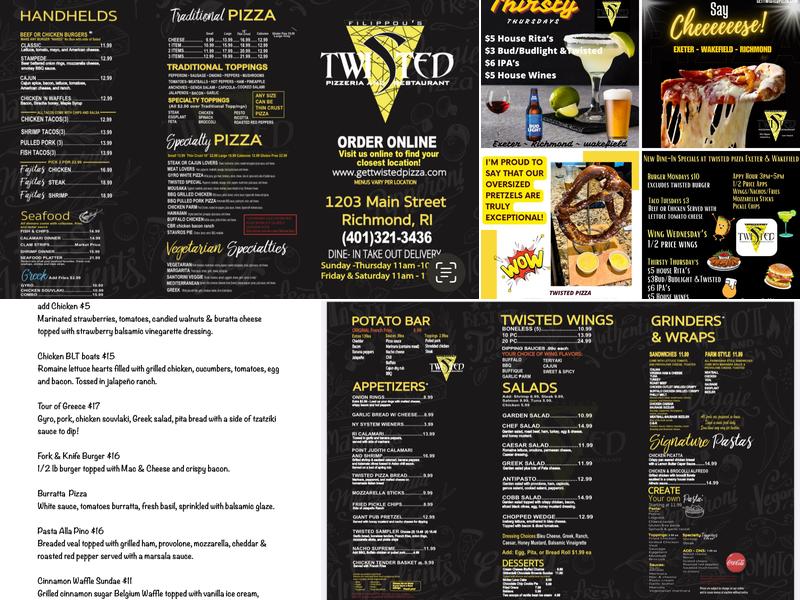 Twisted Pizza Richmond Menu