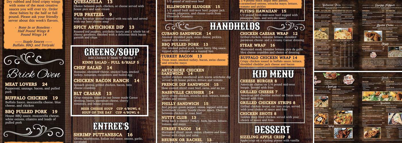 Next Door Pizza Pub Menu