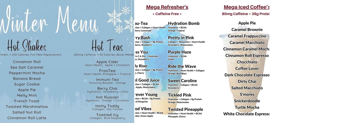 Mustang Nutrition Menu