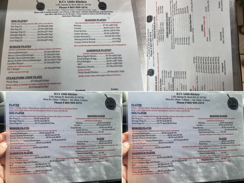 K.C's Little Kitchen Menu