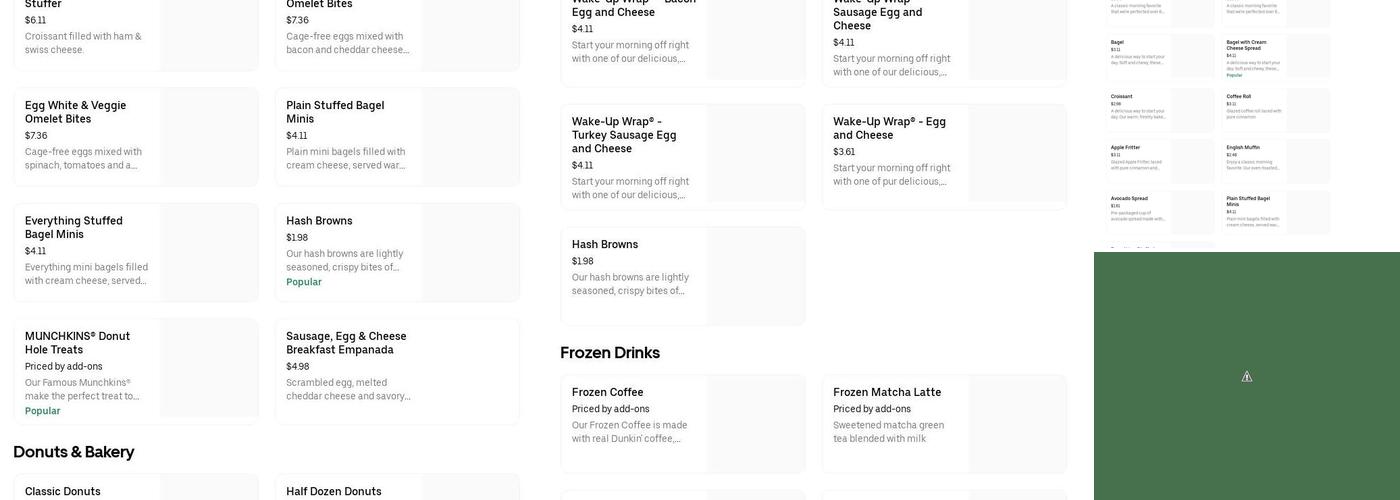Dunkin' Menu