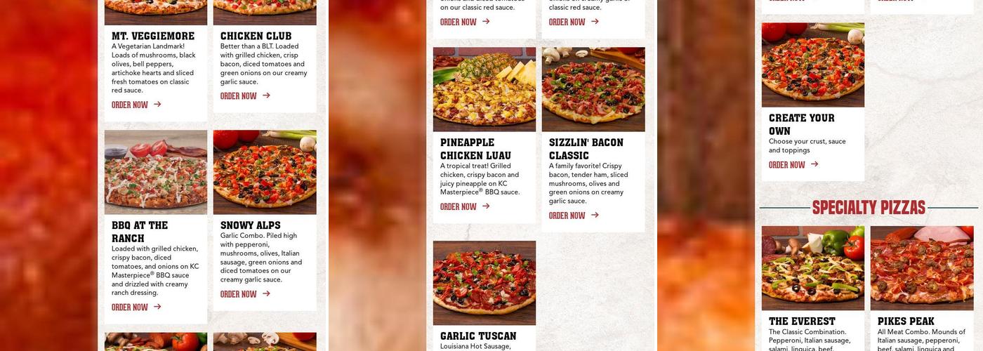 Mountain Mike's Pizza Menu