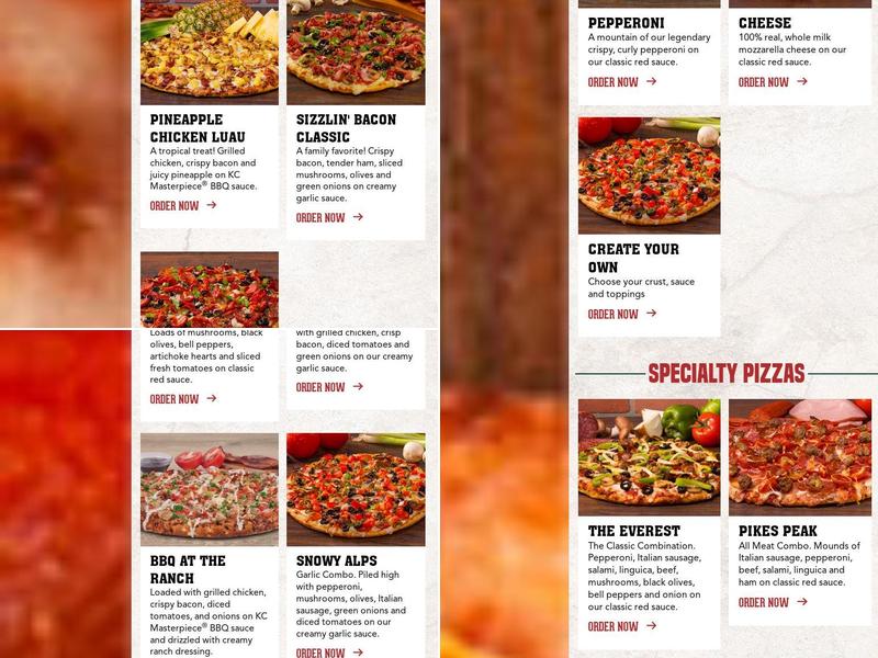 Mountain Mike's Pizza Menu