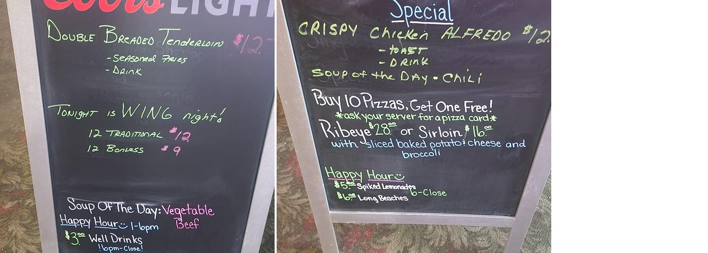 Anson's Bar & Grill Menu