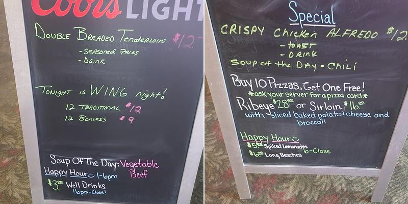 Anson's Bar & Grill Menu