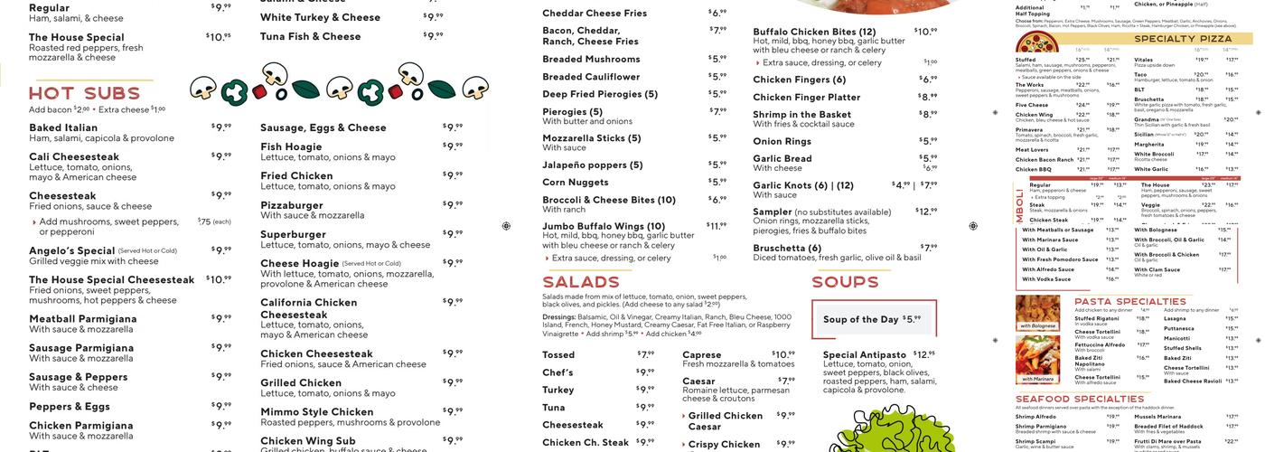 Angelo's Pizza & Pasta Menu