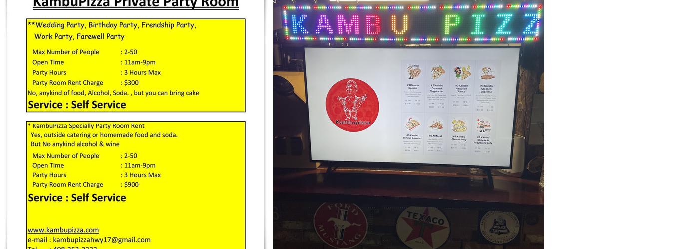 Kambu Pizza Menu