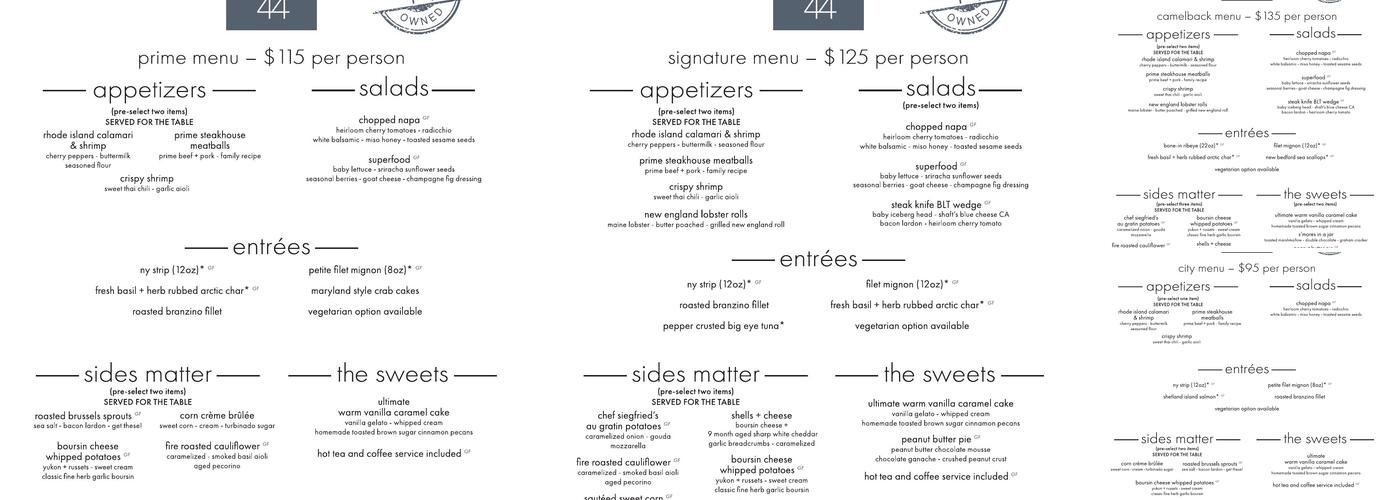 Ocean 54 Menu