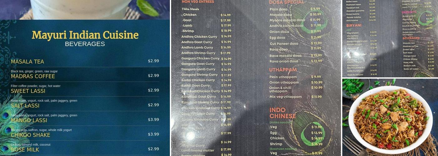 Mayuri Cusine Menu