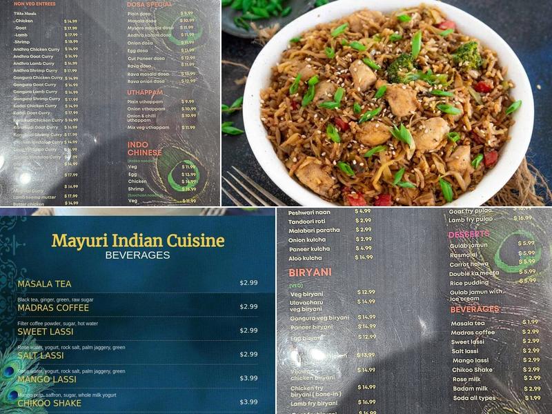 Mayuri Cusine Menu