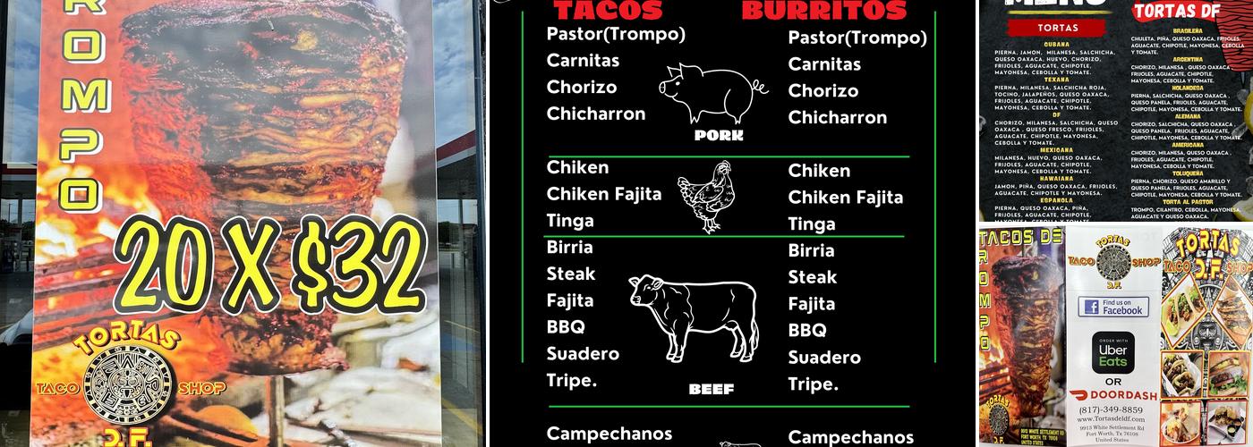 Tortas DF Menu