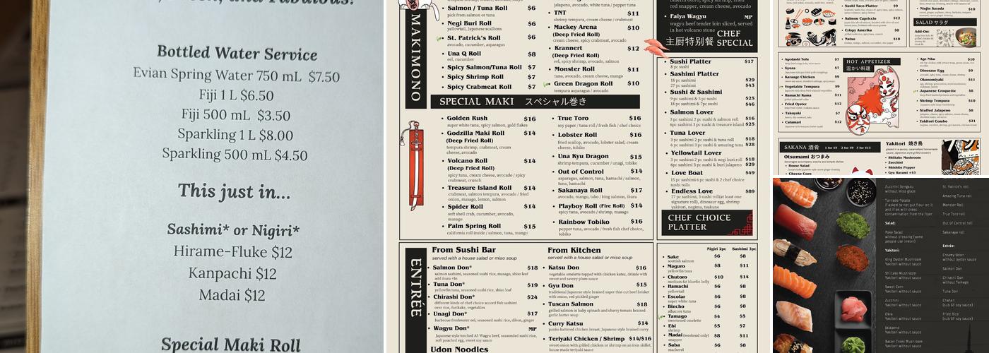 Sakanaya Izakaya Menu