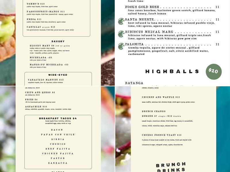Monkey's Tail Menu