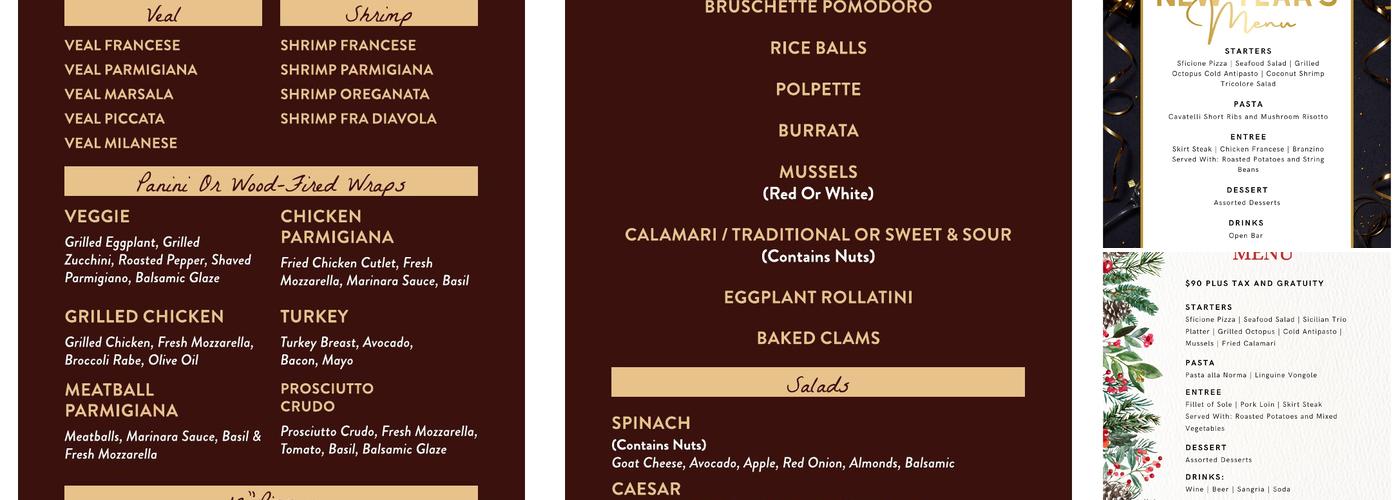 Corrado's Cucina Menu