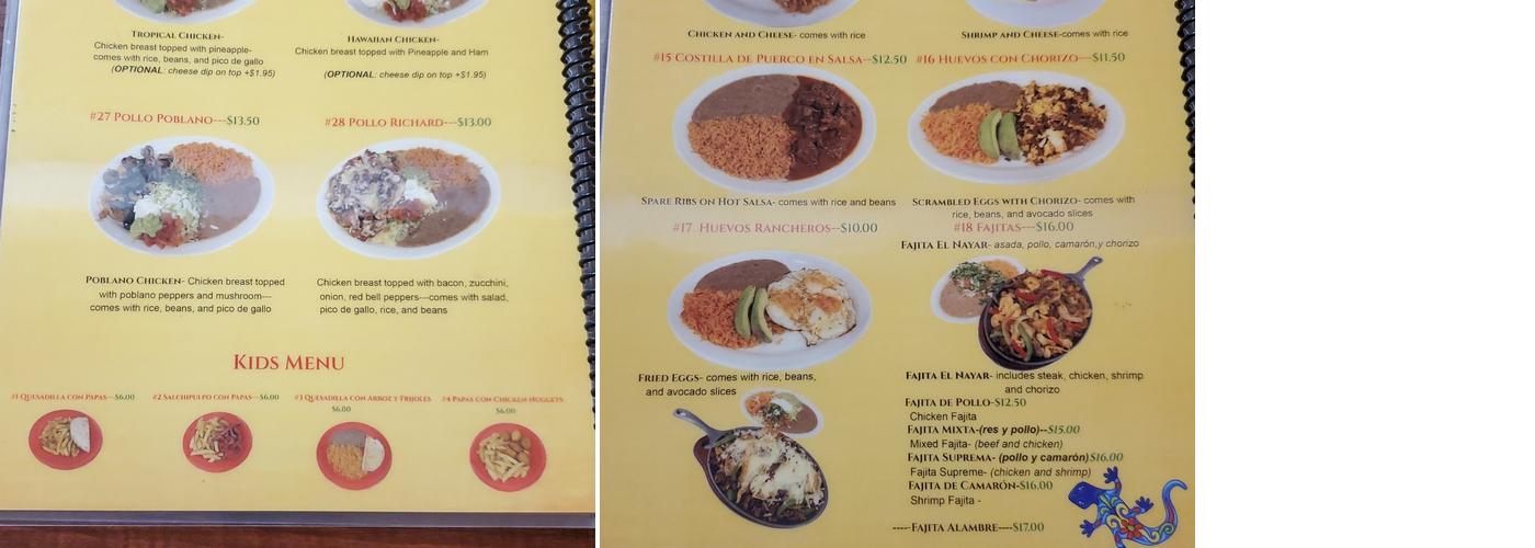 El Nayar Menu