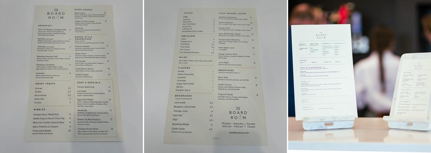 The Boardroom Menu