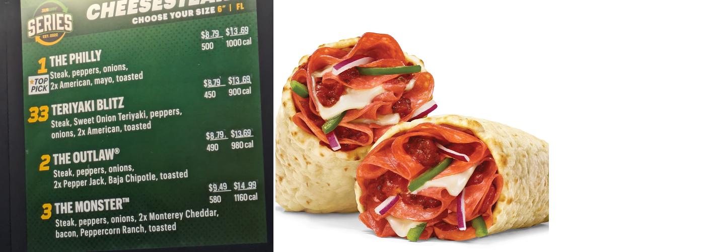 Subway Menu