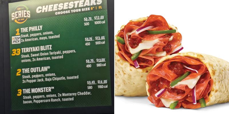 Subway Menu