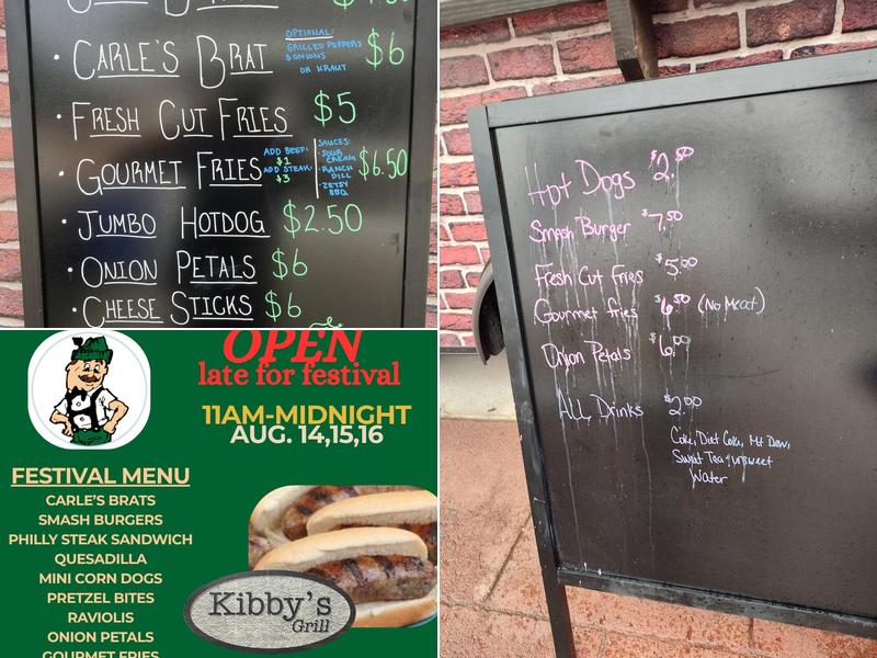 Kibby's Grill Menu