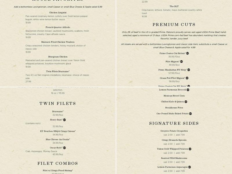 Harry's American Bar & Grill Menu