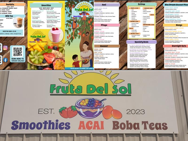 Fruta Del Sol Menu