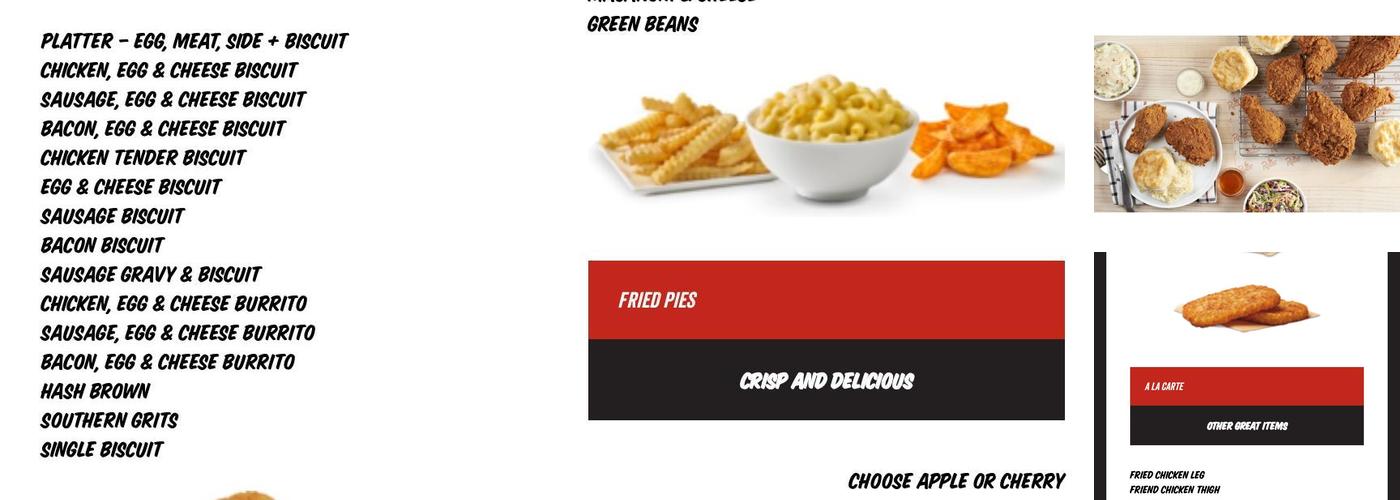 Raise the Roost Menu