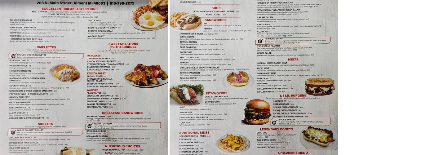 Brunch @ Joe's Menu