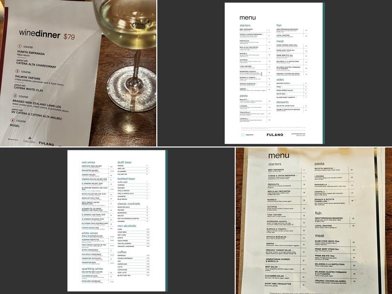 Fulano Key Biscayne Menu