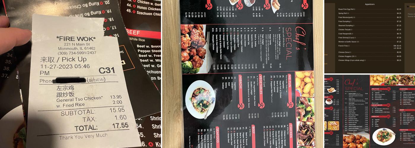 Fire Wok Menu