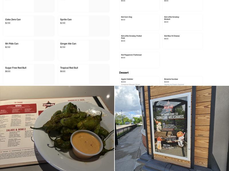 Professional Bull Riders (PBR) Cowboy Bar & Smokehouse Menu