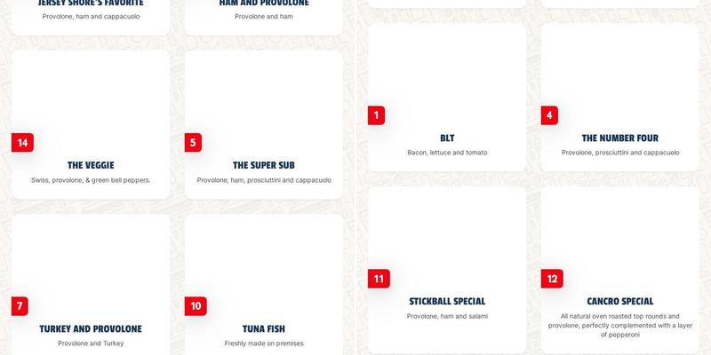 Jersey Mike's Subs Menu