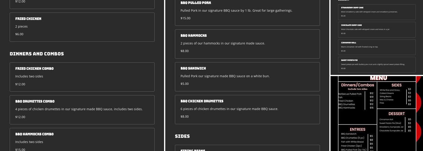 E&G's Menu
