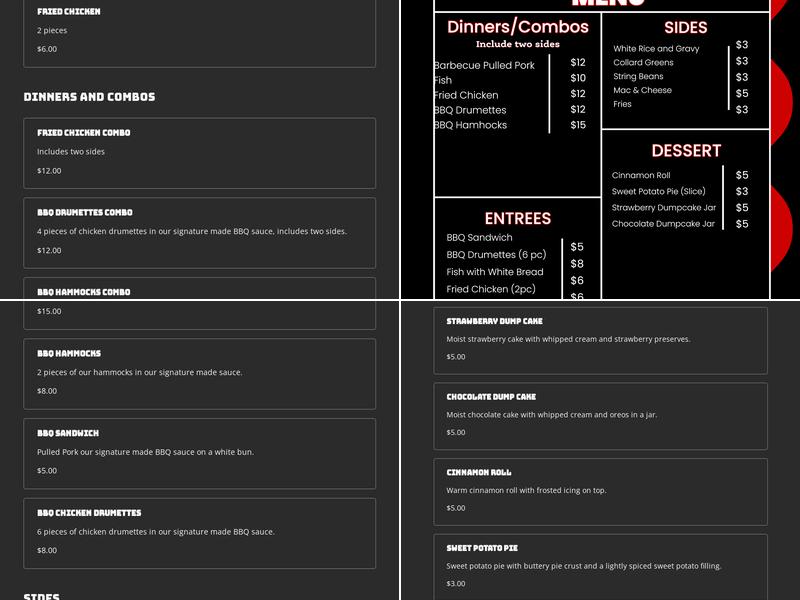 E&G's Menu