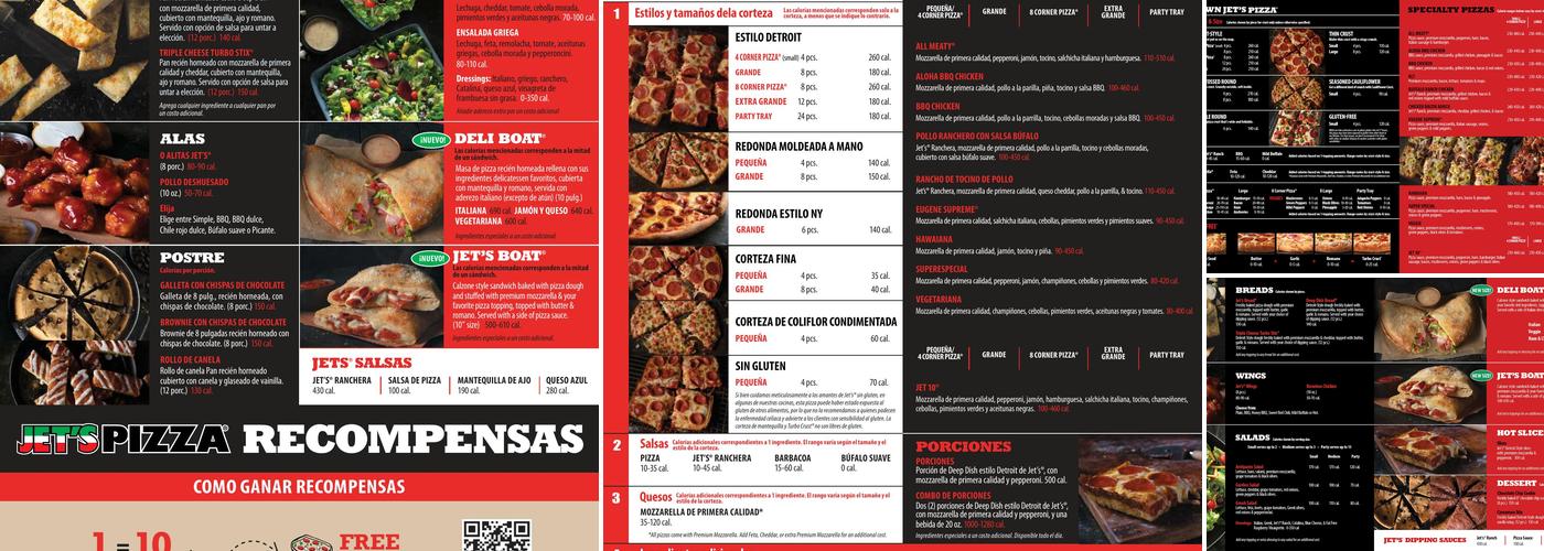 Jet's Pizza Menu