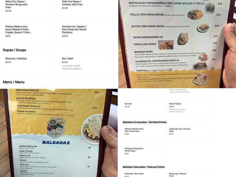 Ruta Catracha Restaurante Menu