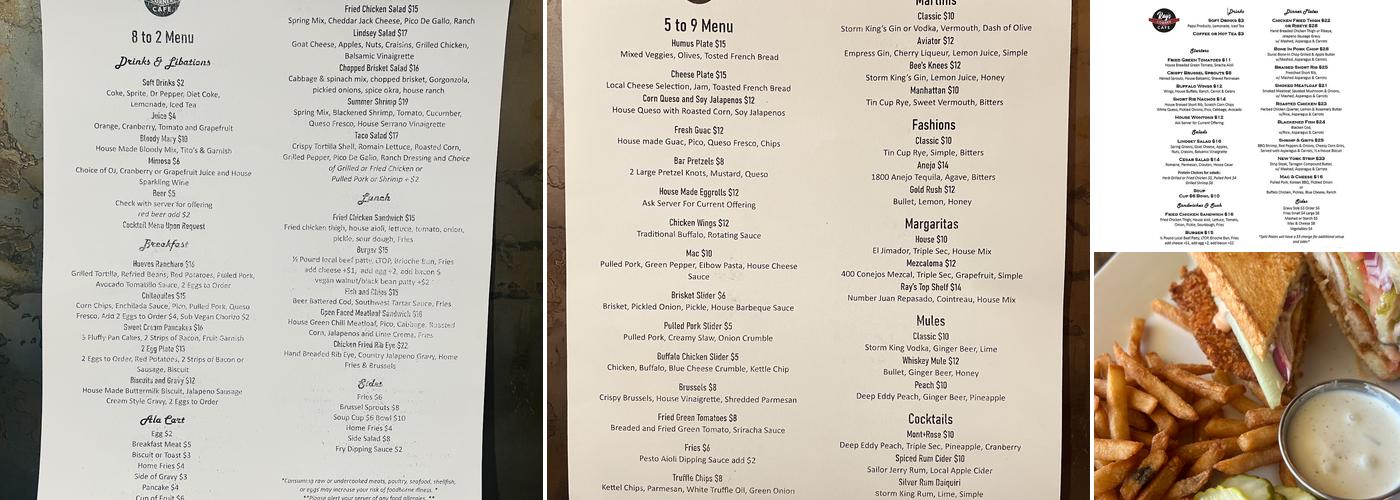 Ray’s Corner Cafe Menu