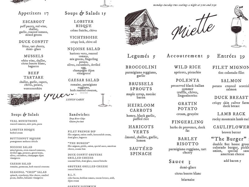 Miette Menu
