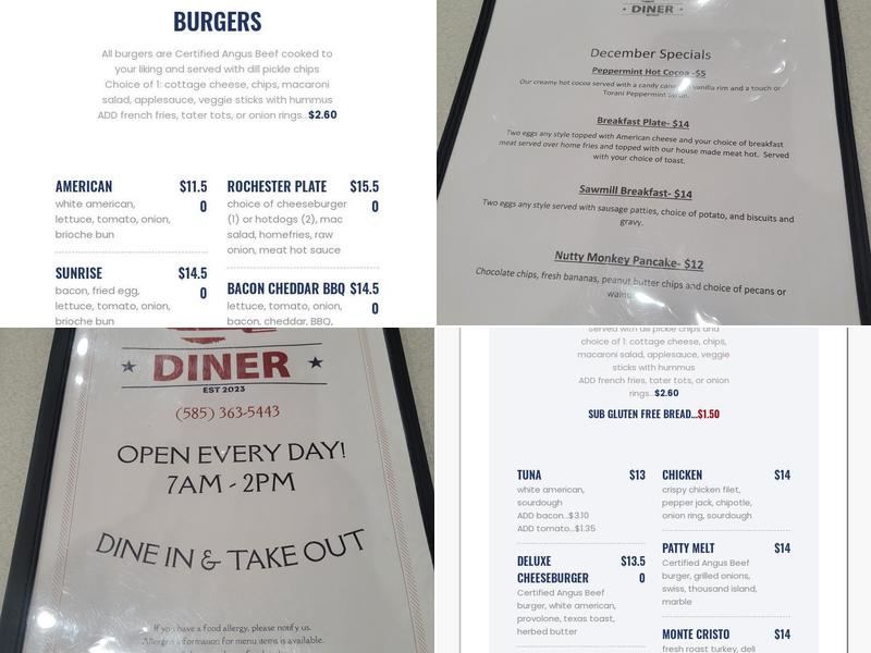 Great American Diner Menu