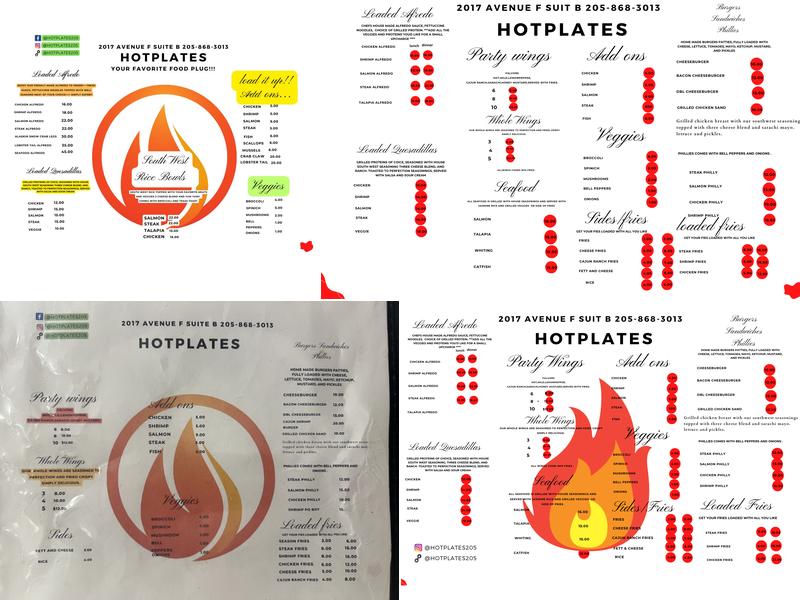 Hotplates Menu