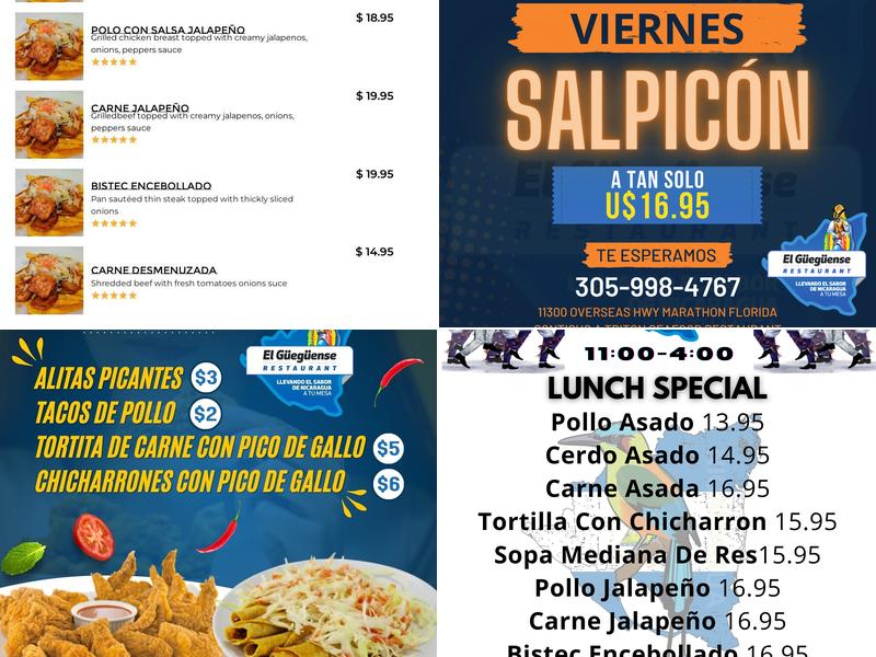 El Gueguense Restaurant Menu