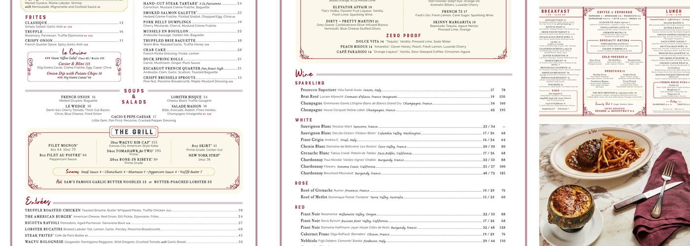 Le Âme Menu