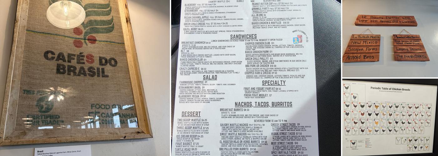 Roasted Rooster Coffee & Waffles Menu