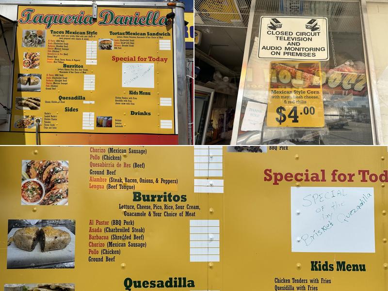 Taqueria Daniella Menu